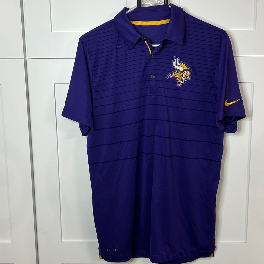 Nike Dri-Fit Minnesota Vikings Purple Polo Shirt - S - EUC